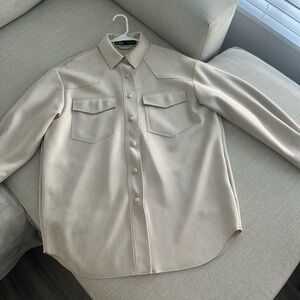 ZARA tan oversized suede jacket-women’s
